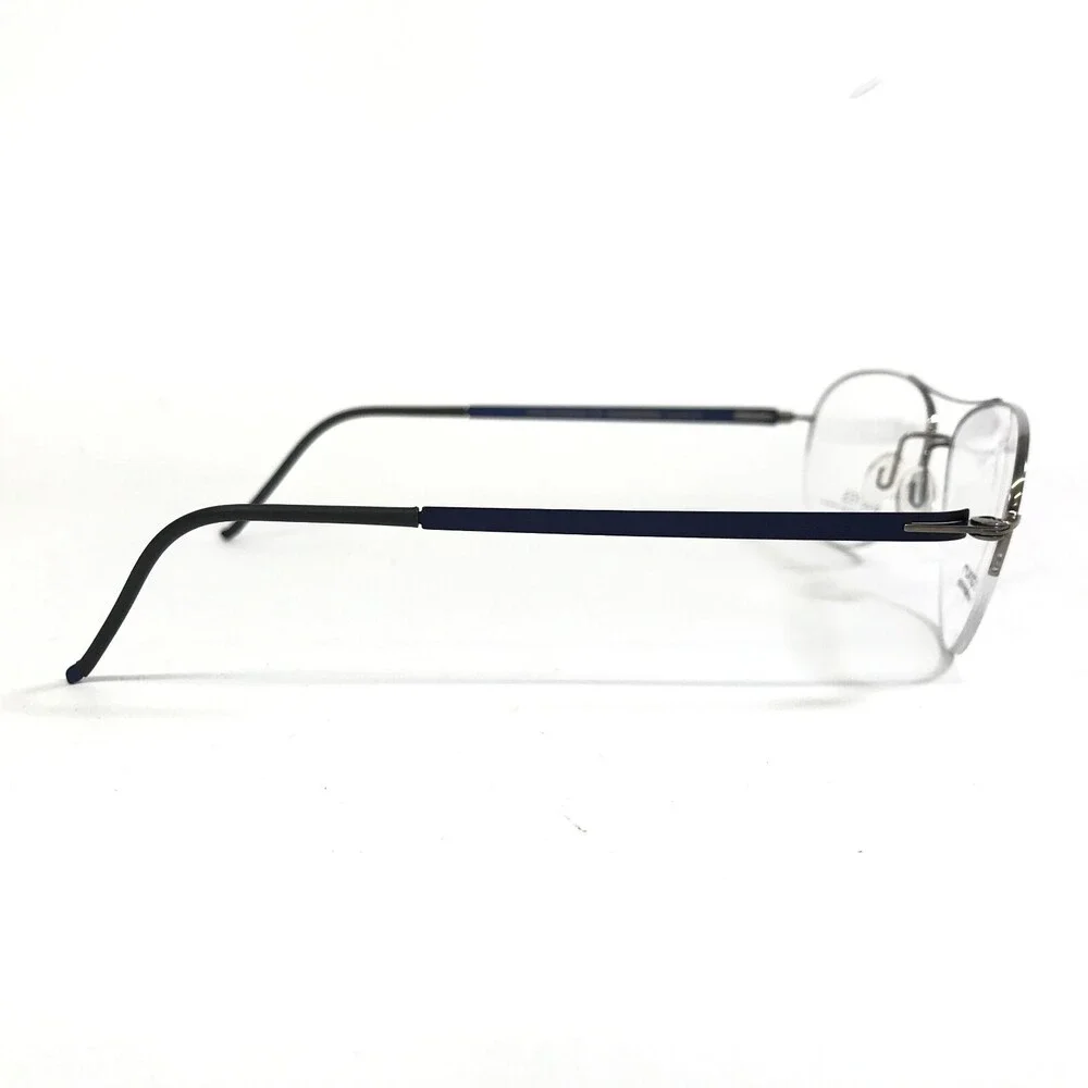 Blackfin Eyeglasses Frames X1 COL.216 Blue Black Silver Round Half Rim 54-14-145